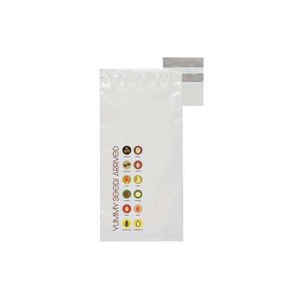 Poly Mailer Envelope - 2.5 mil White w/Gray Interior with Full Color Print - (7 1/2 x 12 + 2" Lip)