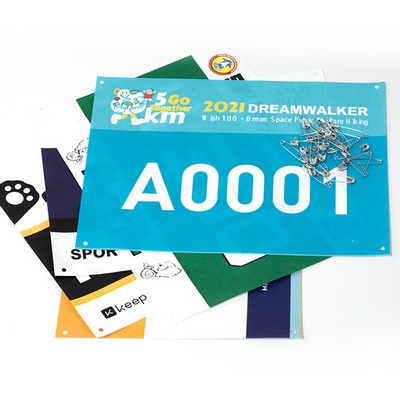 Custom 9.5" x 5.9" Tear-Resistant Paper Running Race Bib Athletic Number with Safety Pins