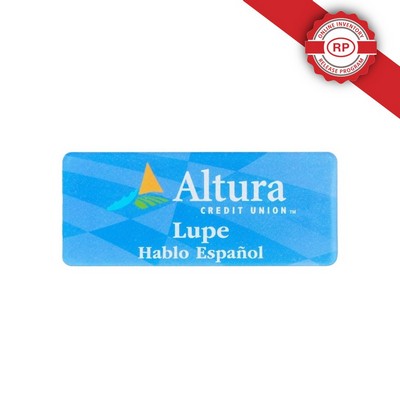 USA Made Acrylic Name Badge (custom shape 1-5 Sq. Inches)